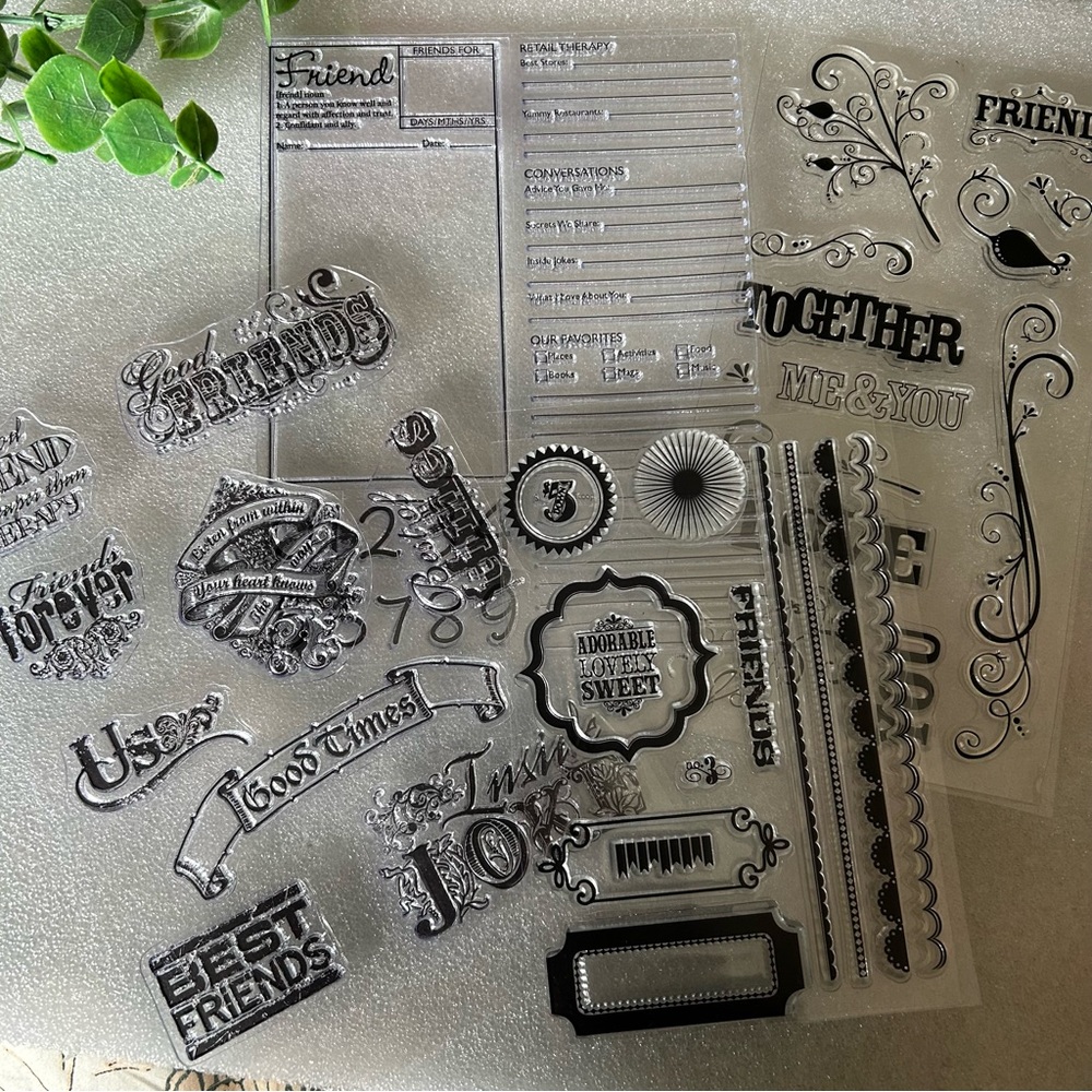 “FRIEND” Themed Clear Stamp Set Bundle